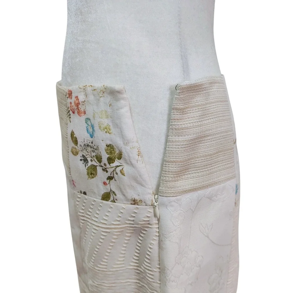 Alberto Makali Patchwork Mini Skirt Cream‎ Ivory Romantic Grandmacore Size 8